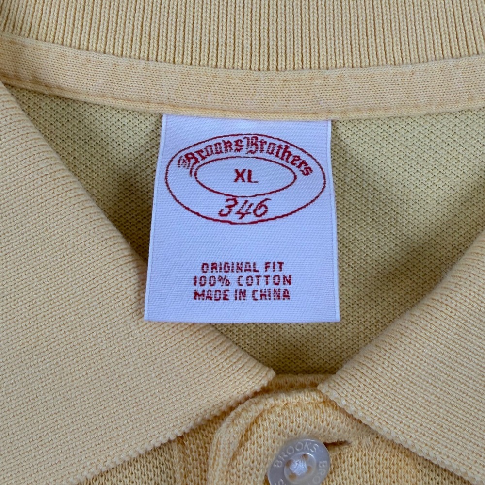 Lot of 2 Brooks Brothers Polo Shirt Mens XL Yellow White Cotton Original Fit - Picture 3 of 14